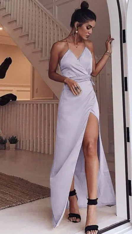 Sexy Purple Prom Dress With Side Slit