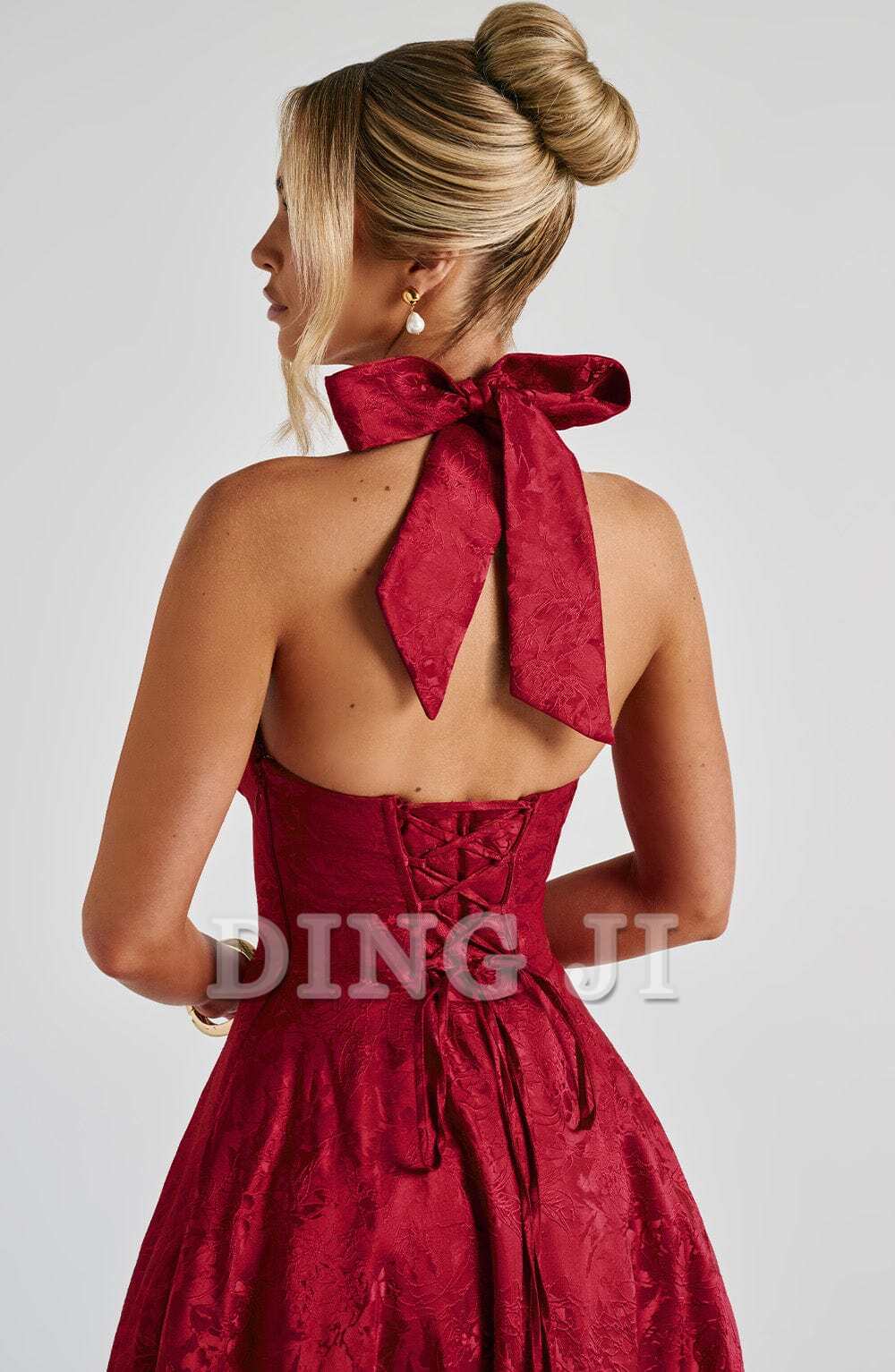 DingJiDress Bridesmaid Dresses A Line Plunge Neckline Backless Sexy Dresses High Quality Dresses Wedding Guests Dresses