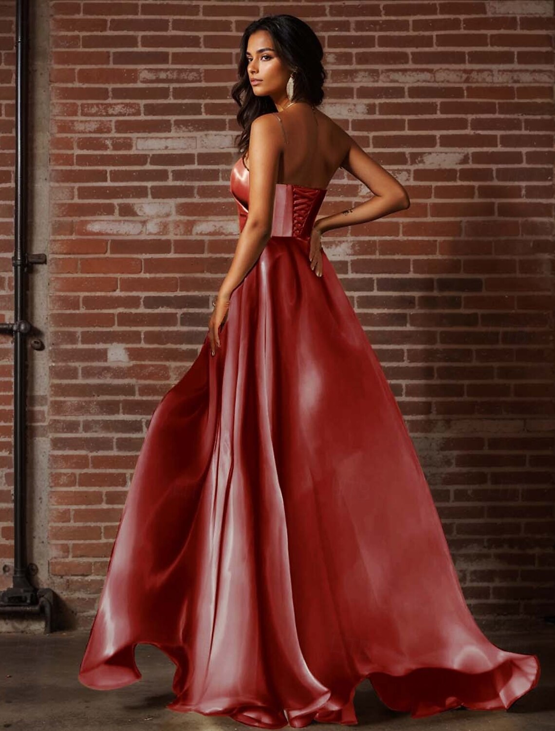 A-Line Evening Gown Celebrity Style Dress Carnival Wedding Reception Floor Length Sleeveless Sweetheart Satin with Ruched Pocket