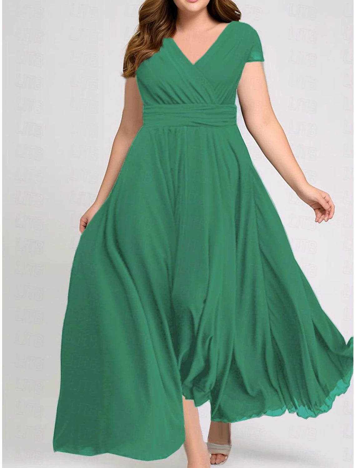 Women's Plus Size Prom Dress Party Dress Ruched V Neck Short Sleeve Vacation Black White Summer Spring