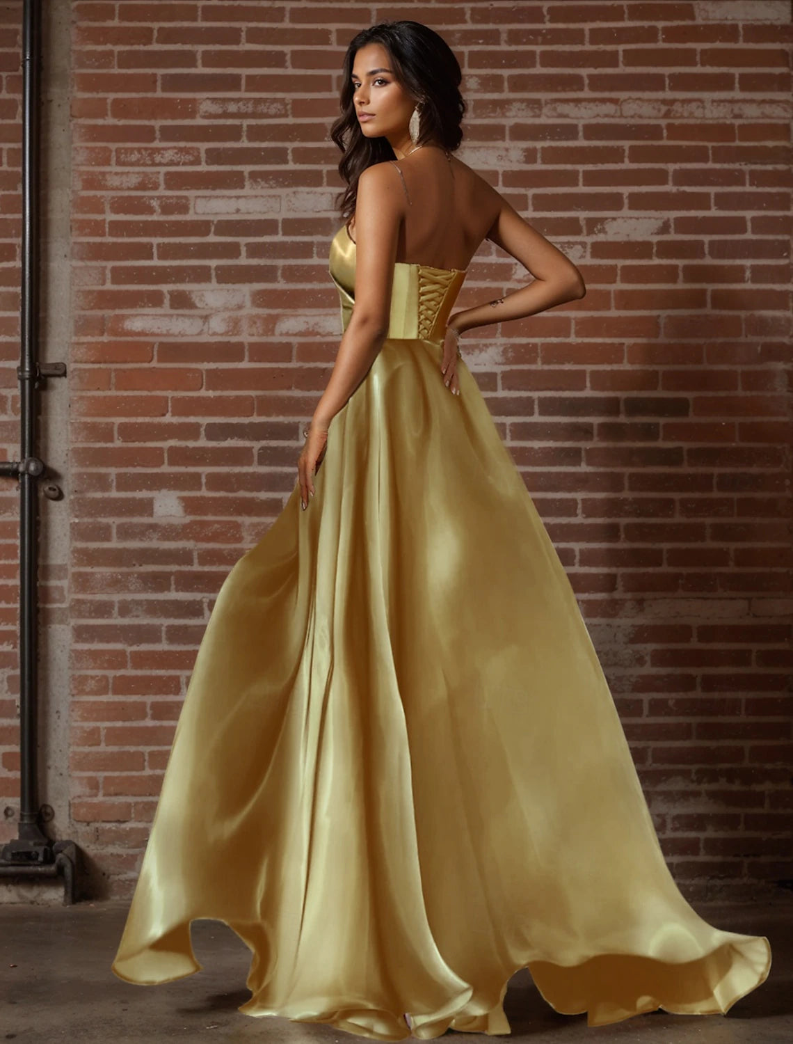 A-Line Evening Gown Celebrity Style Dress Carnival Wedding Reception Floor Length Sleeveless Sweetheart Satin with Ruched Pocket