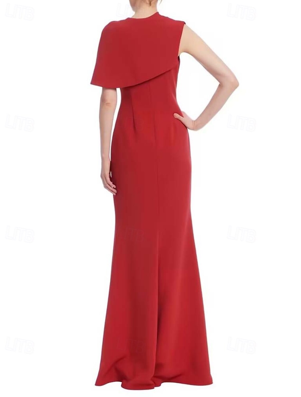 Sheath / Column Evening Gown Elegant Dress Formal Wedding Floor Length Sleeveless Asymmetrical Neck Stretch Crepe with Drapping