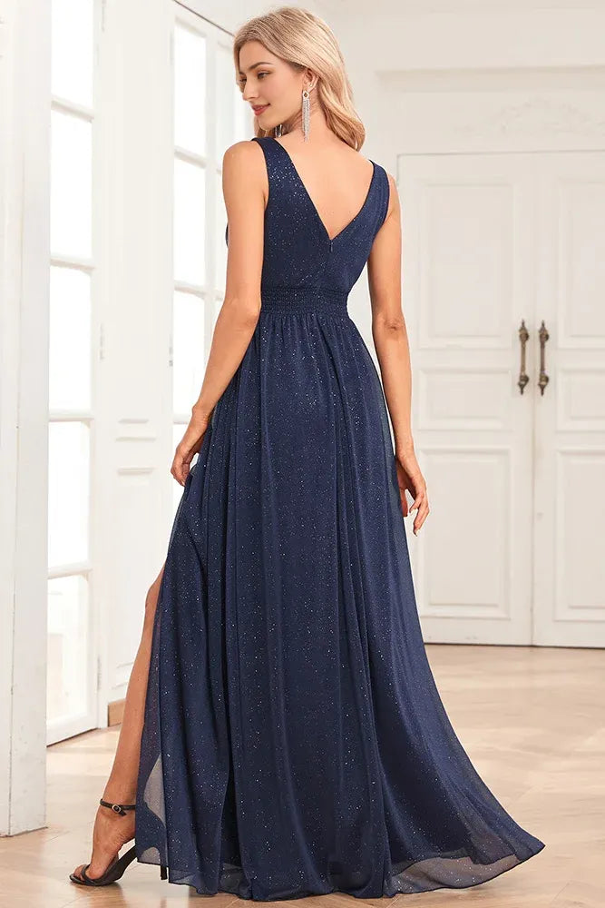 Sparkling Chiffon Sleeves Evening Dress