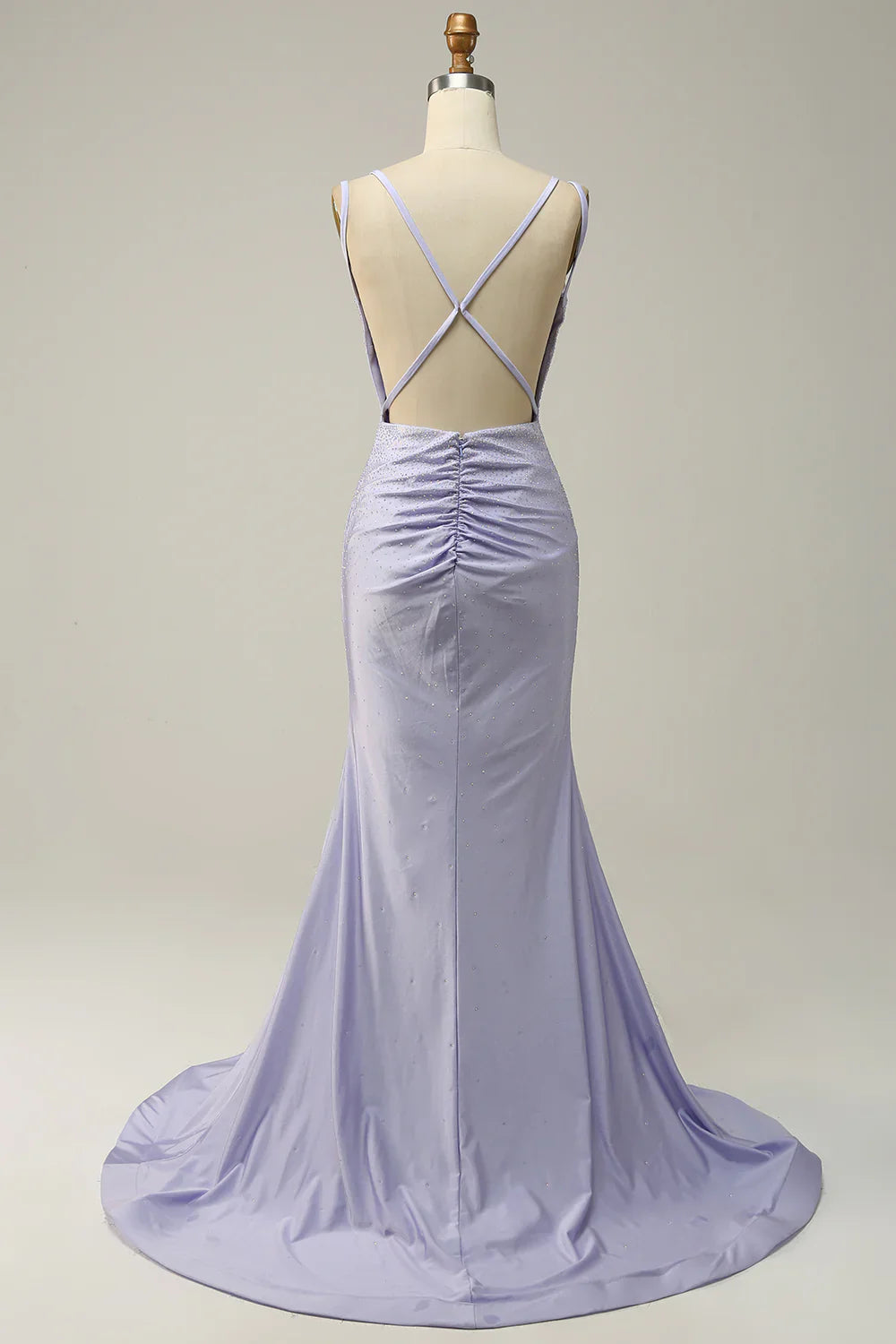 DingJiDress Lavender Mermaid Beading Sparkly Prom Dress