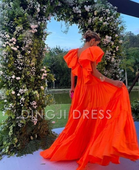 DingJiDress A-Line Deep V Neck Short Sleeves Pleated Long Exquisite Adoration Prom Dress