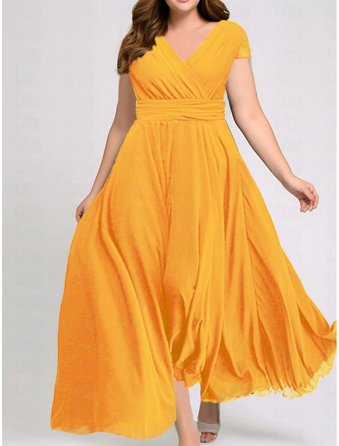 Women's Plus Size Prom Dress Party Dress Ruched V Neck Short Sleeve Vacation Black White Summer Spring