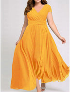 Women's Plus Size Prom Dress Party Dress Ruched V Neck Short Sleeve Vacation Black White Summer Spring