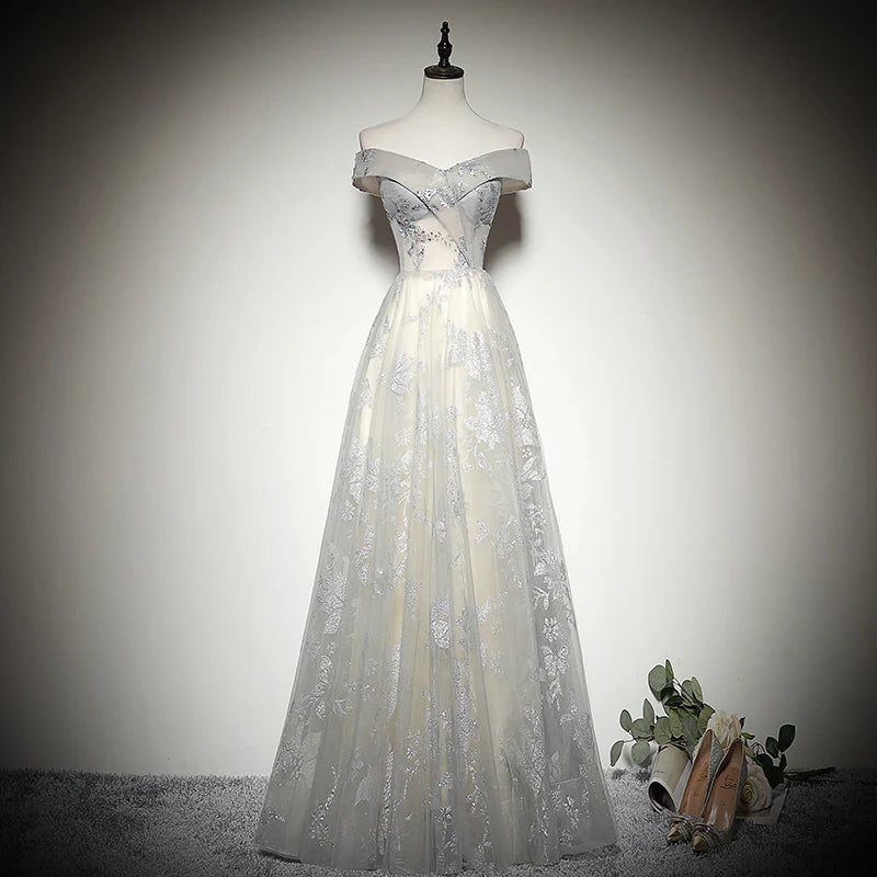 Fashionable long sheer sleeveless evening gown party bridesmaid dance gown