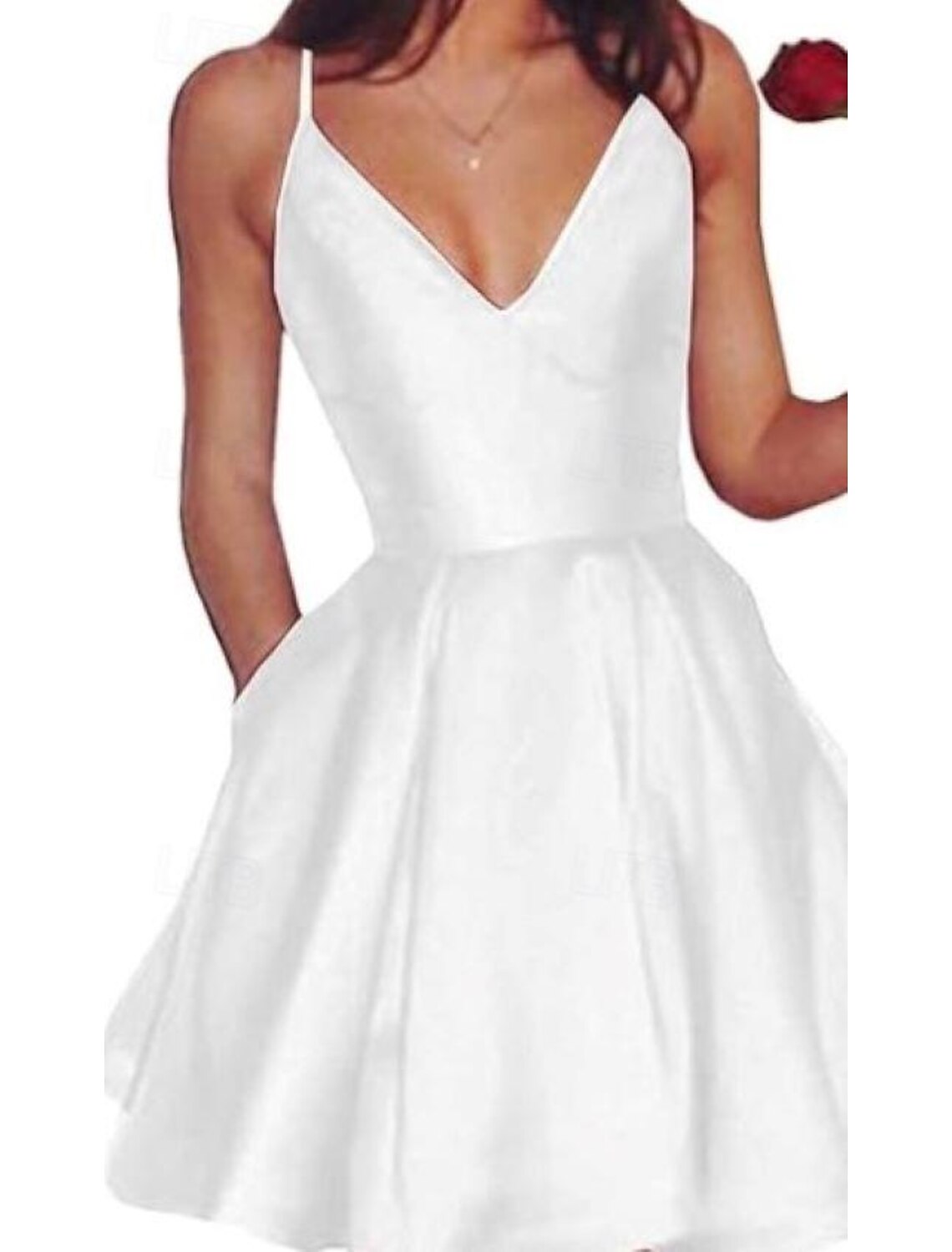 A-Line Cocktail Dresses Elegant Dress Homecoming Cocktail Party Short / Mini Sleeveless Spaghetti Strap Satin with Sleek Pleats