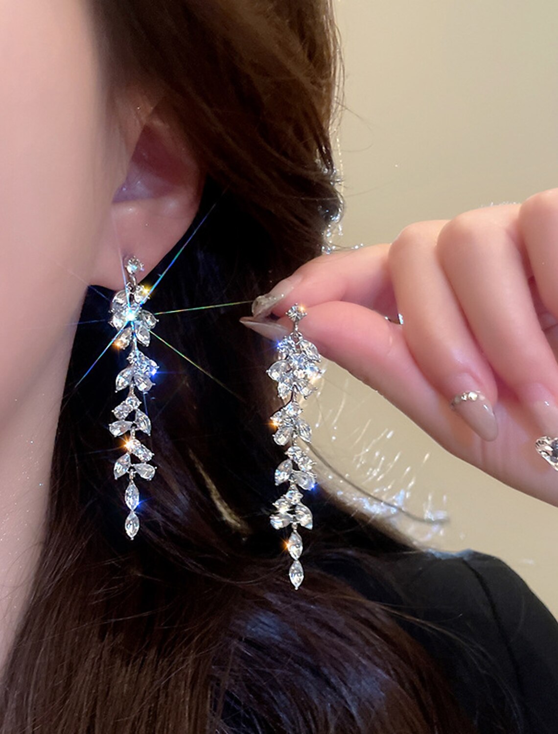 DingJiDress Women's Drop Earrings Jewelry Tassel Fringe Precious Stylish Earrings Jewelry Silver For Wedding Party 1 Pair