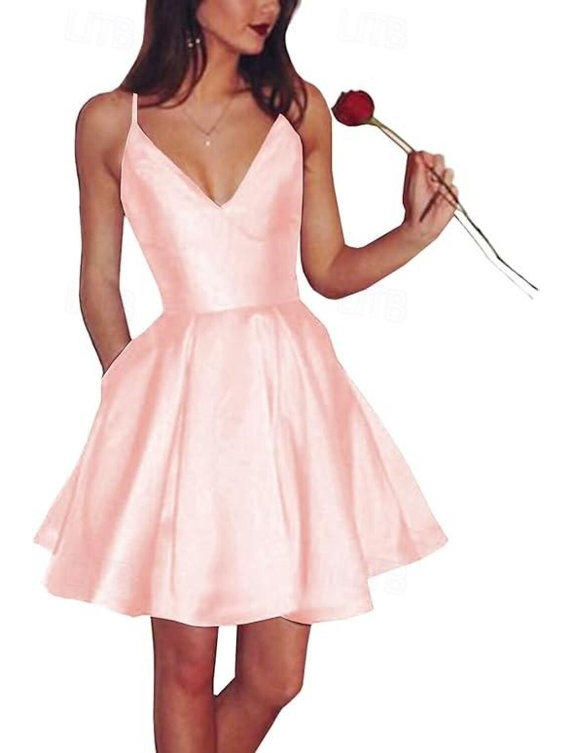 A-Line Cocktail Dresses Elegant Dress Homecoming Cocktail Party Short / Mini Sleeveless Spaghetti Strap Satin with Sleek Pleats