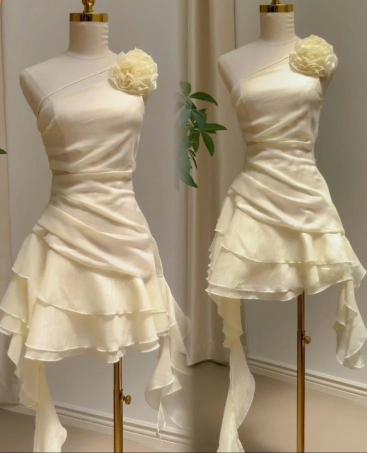 Chiffon Short Elegant Party Dress Simple Evening Dress