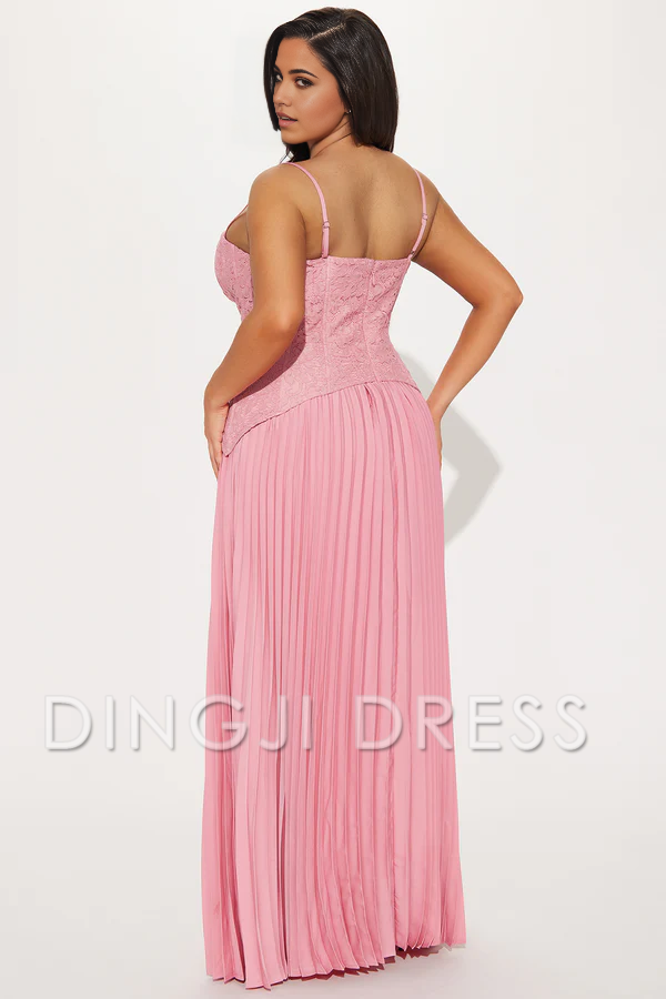DingJiDress Charming Mermaid V Neck Long with Open Back Side Fork Elegant Prom Dress