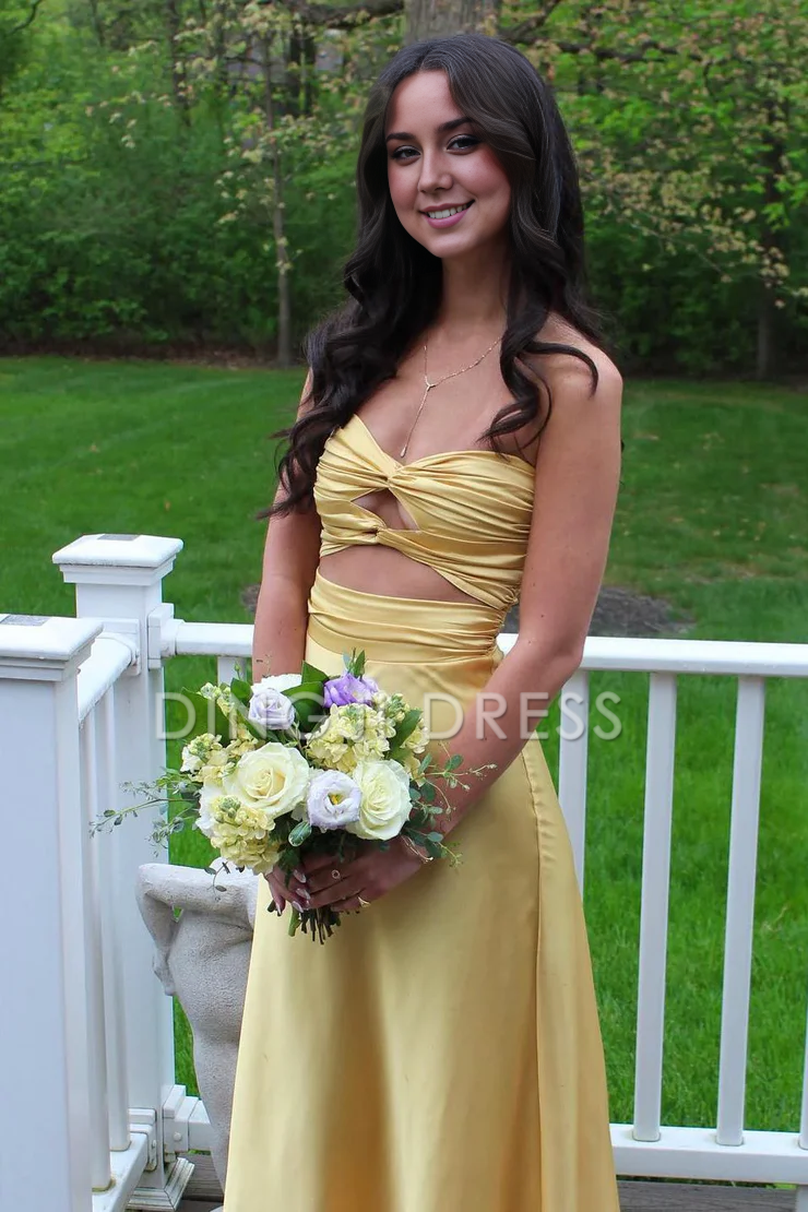 DingJiDress Charming Mermaid Sheath Sweetheart Keyhole Satin Sexy Fashion Prom Dress