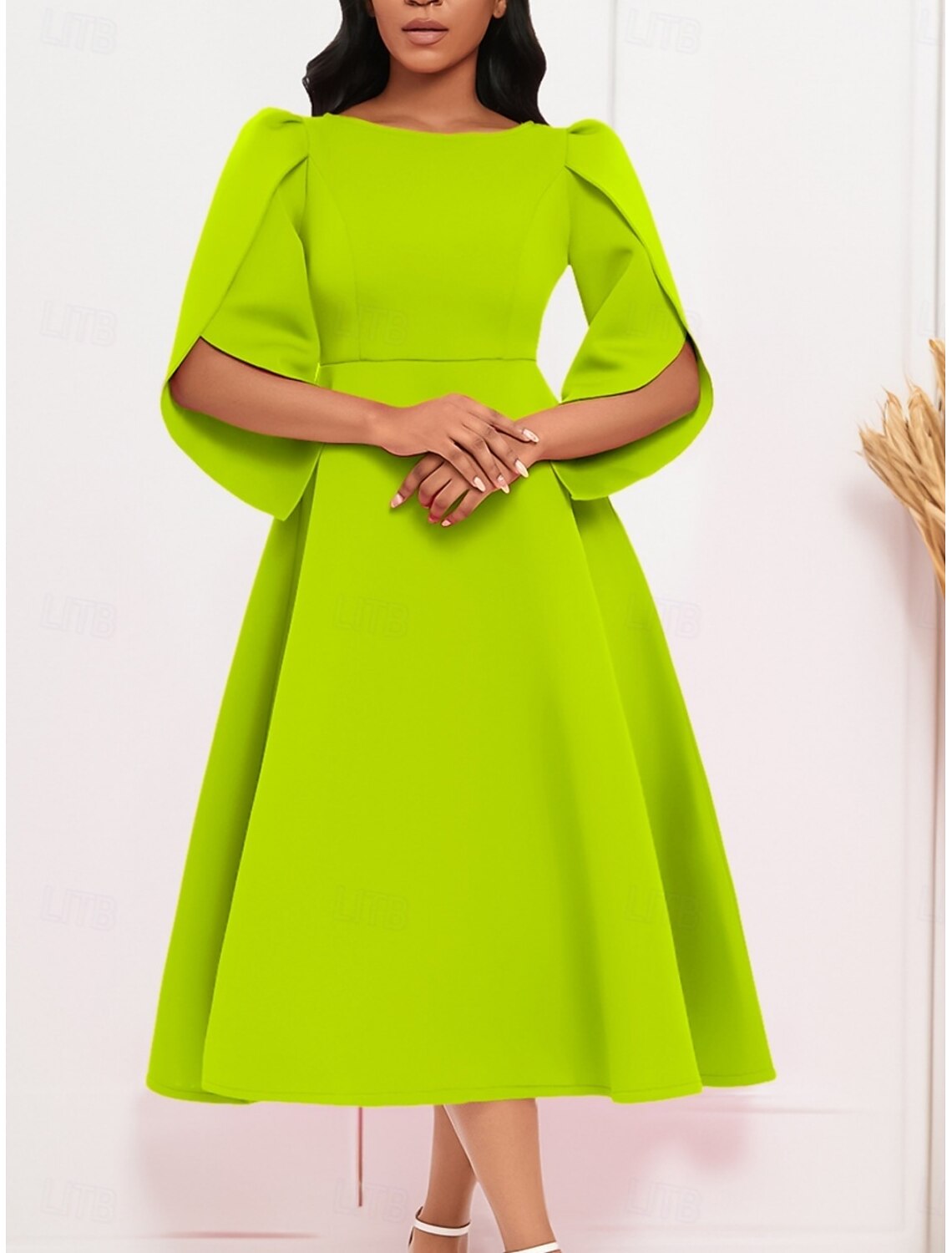 Kentucky Derby Women's Midi Dress A Line Dress Summer Dress Fit And Flare Dress Semi Formal Wedding Guest Engagement Cocktail Party Regular Fit Graphic Half Sleeve Crew Neck Royal Blue Purple Fuchsia