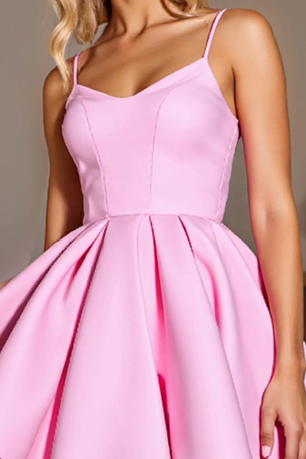 Pink Corset Satin A Line Short Homecoming Dress