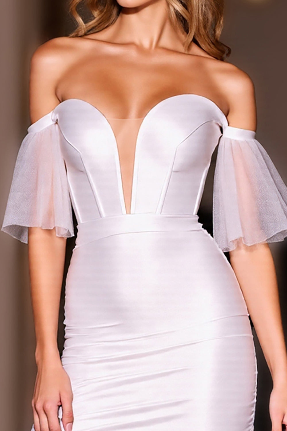 White Tight Corset Off the Shoulder Short Homecoming Dress