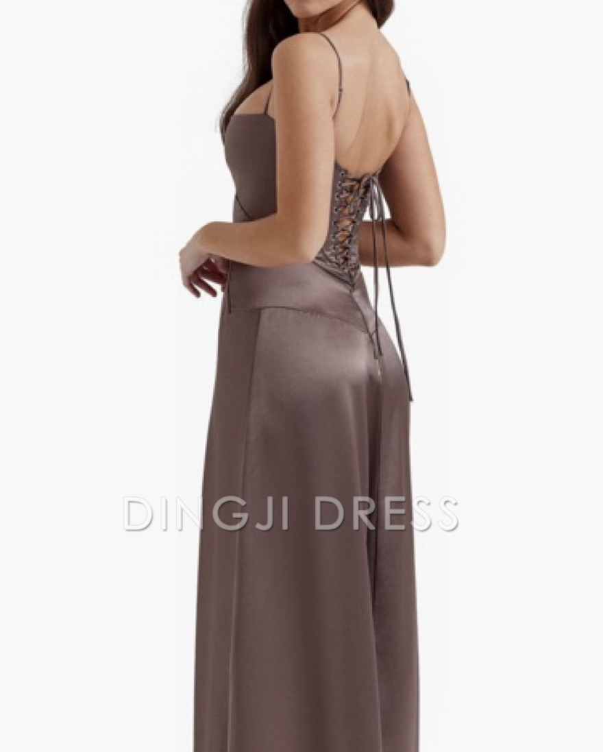 DingJiDress Chic A Line Spaghetti Straps Sweep Train Charming Prom Dress