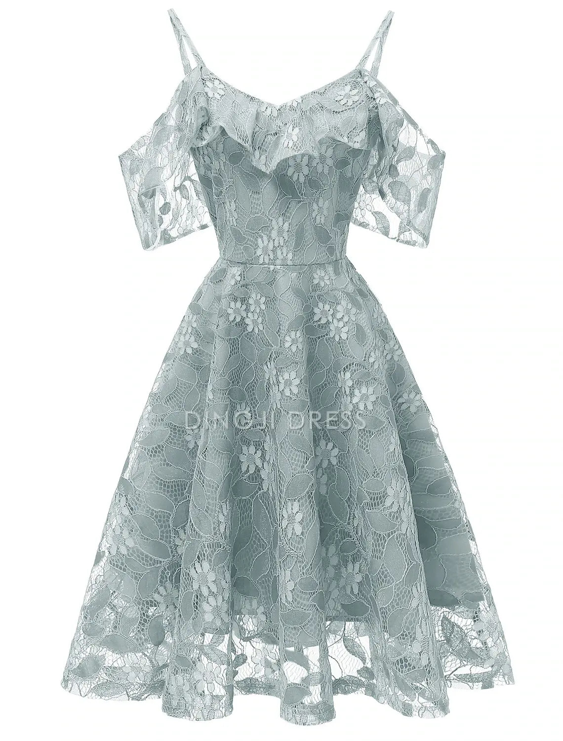 DingJiDress Hot Sale Short Prom Dress A-Line Cocktail Dresses Beach Wedding Elegant Wedding Guest Graduation Knee Length Off Shoulder Spaghetti Strap Lace Pattern New Homecoming Dress
