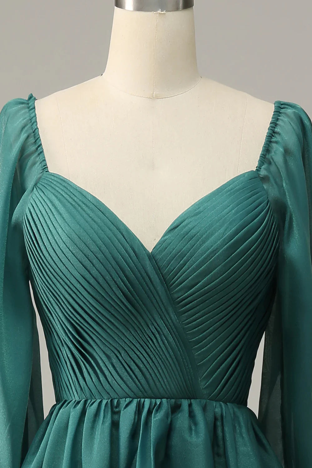 DingJiDress Off Shoulder Long Sleeves Prom Dress with Ruffles
