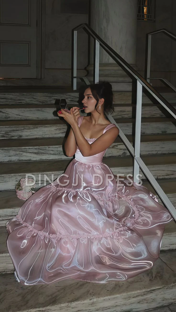 DingJiDress Stylish A Line Spaghetti Straps Long Gentle Elegant Prom Dress