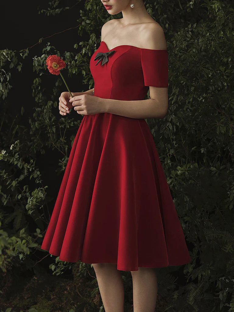 Burgundy Sweetheart Neck Short Prom Dress Burgundy Homecoming Dress