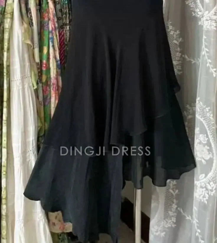 DingJiDress A Line Deep V Neck Elegant Formal Ruffle Elegant Prom Dress