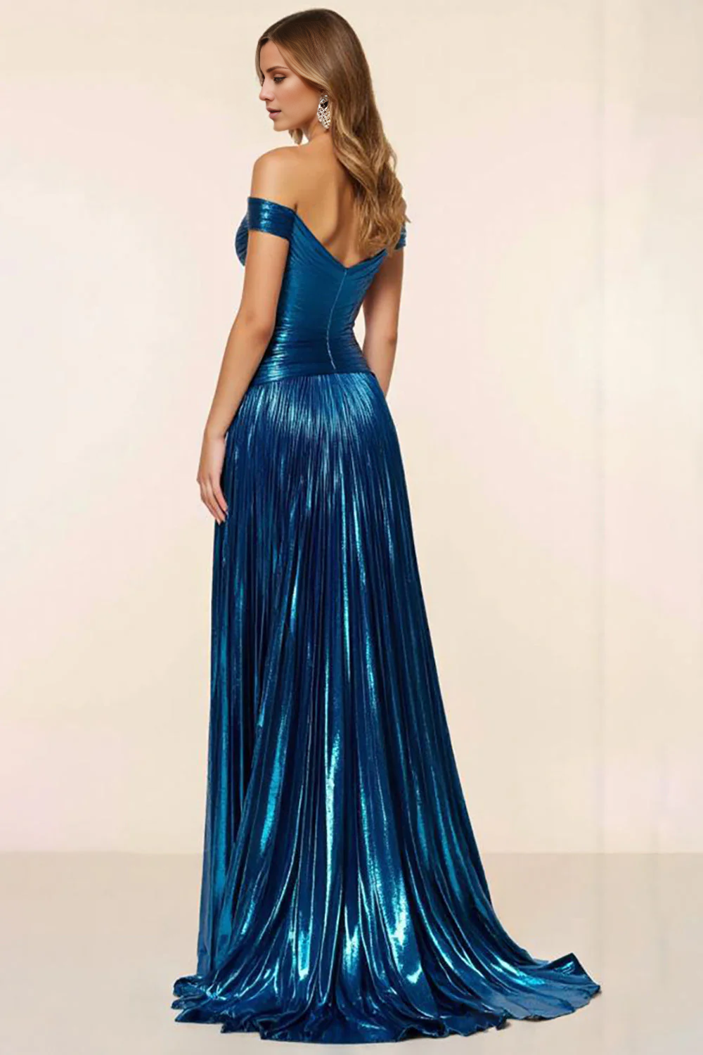 DingJiDress High Quality Dress A Line Off The Shoulder Sweetheart Satin Pleated Glitter Long Prom Dress