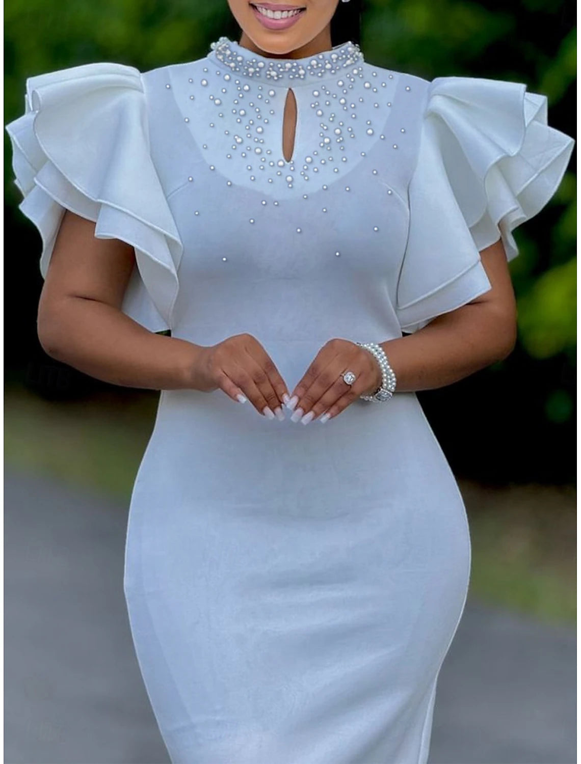 Women's Midi Dress Prom Dress Party Dress Satin Dress Wedding Guest Dress Elegant Formal Party Wedding Guest Engagement Regular Fit Plain Short Sleeve Turtleneck Black White Pink Red Summer Spring