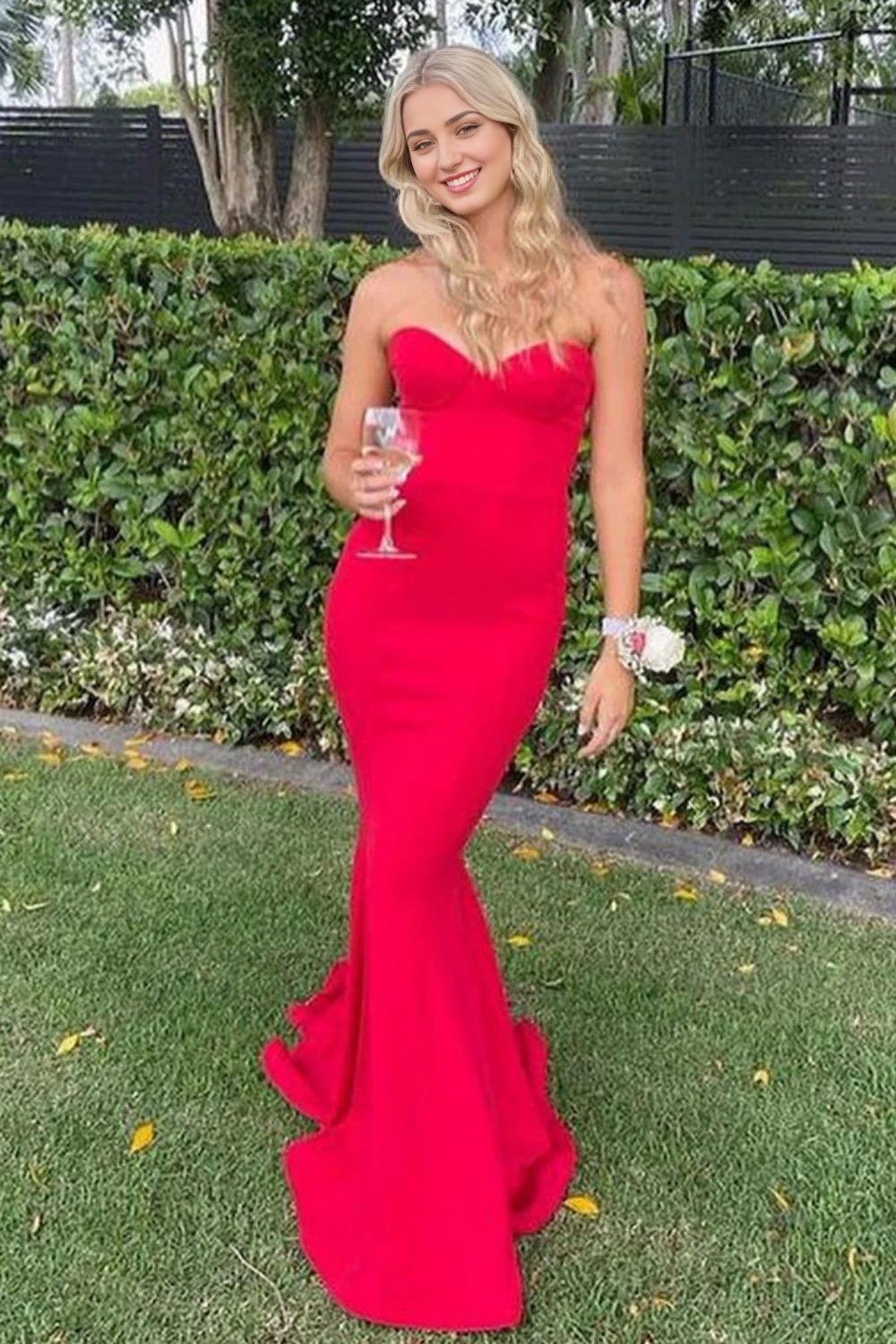 DingJiDress Stylish Mermaid Strapless Sweetheart Backless Long Charming Prom Dress