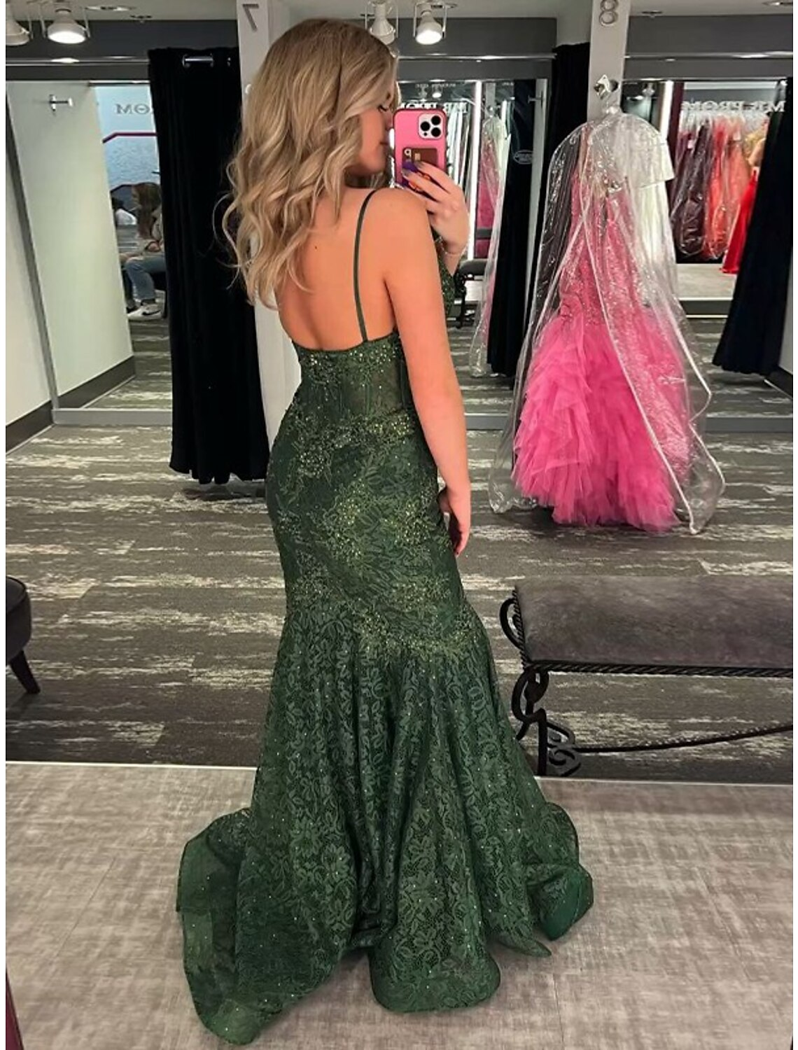Evening Gown Dress Formal Sleeveless Strap Spandex Backless with Crystals Appliques
