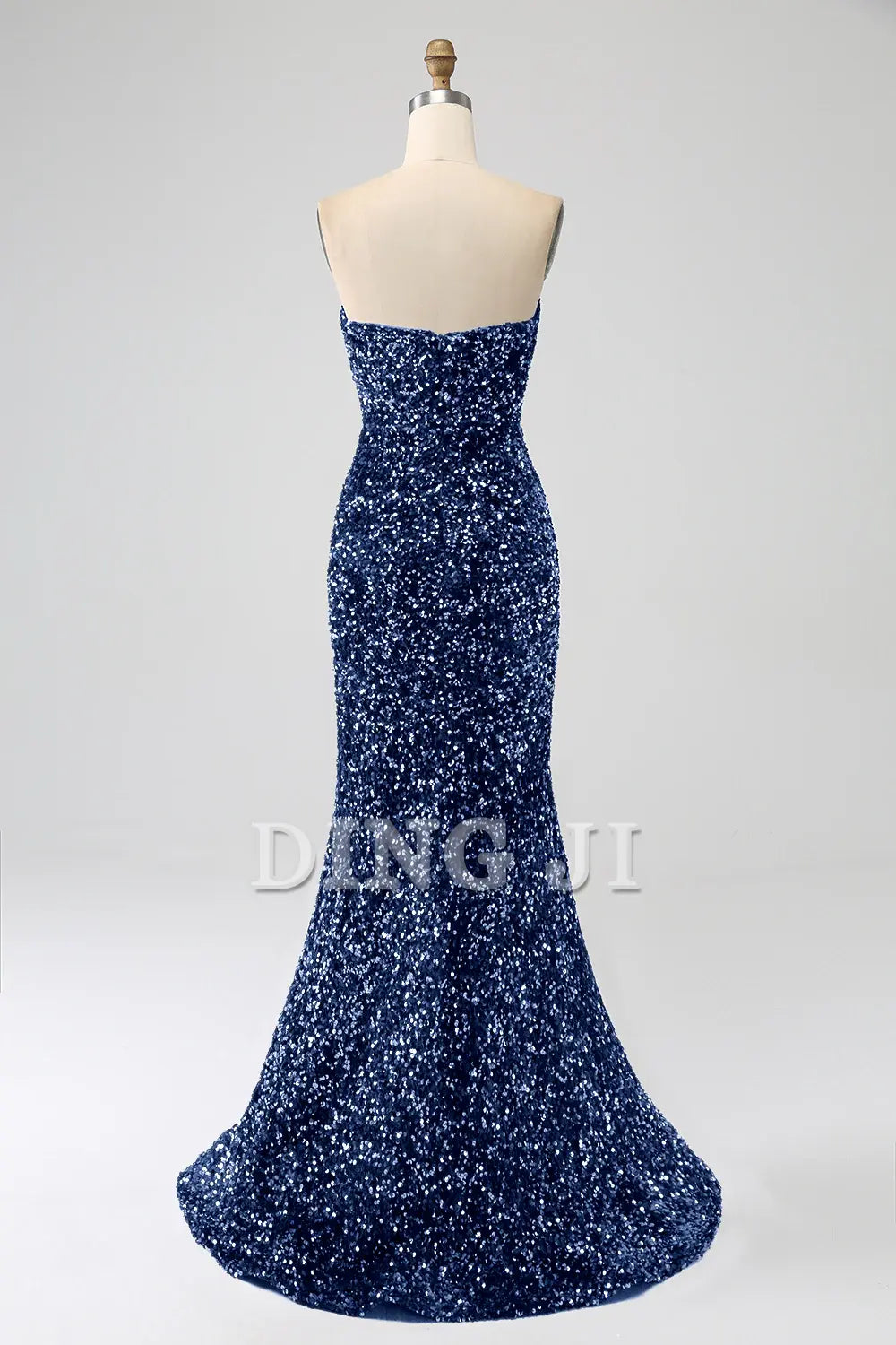 DingJiDress Prom Dress Mermaid Strapless Sequins Long With Slit Gorgeous Formal Women's Dresses Wedding Guests Dresses