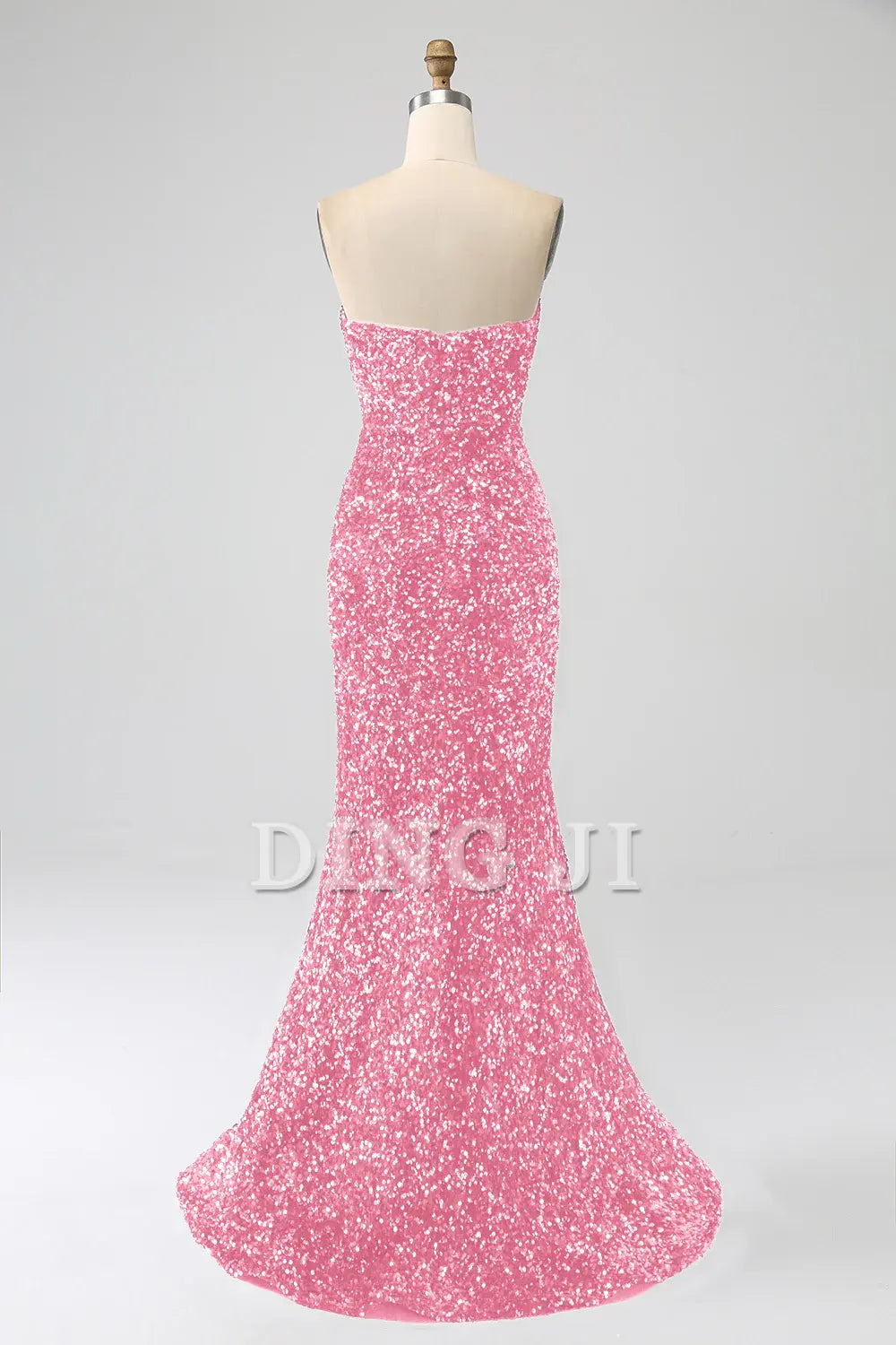 DingJiDress Prom Dress Mermaid Strapless Sequins Long With Slit Gorgeous Formal Women's Dresses Wedding Guests Dresses