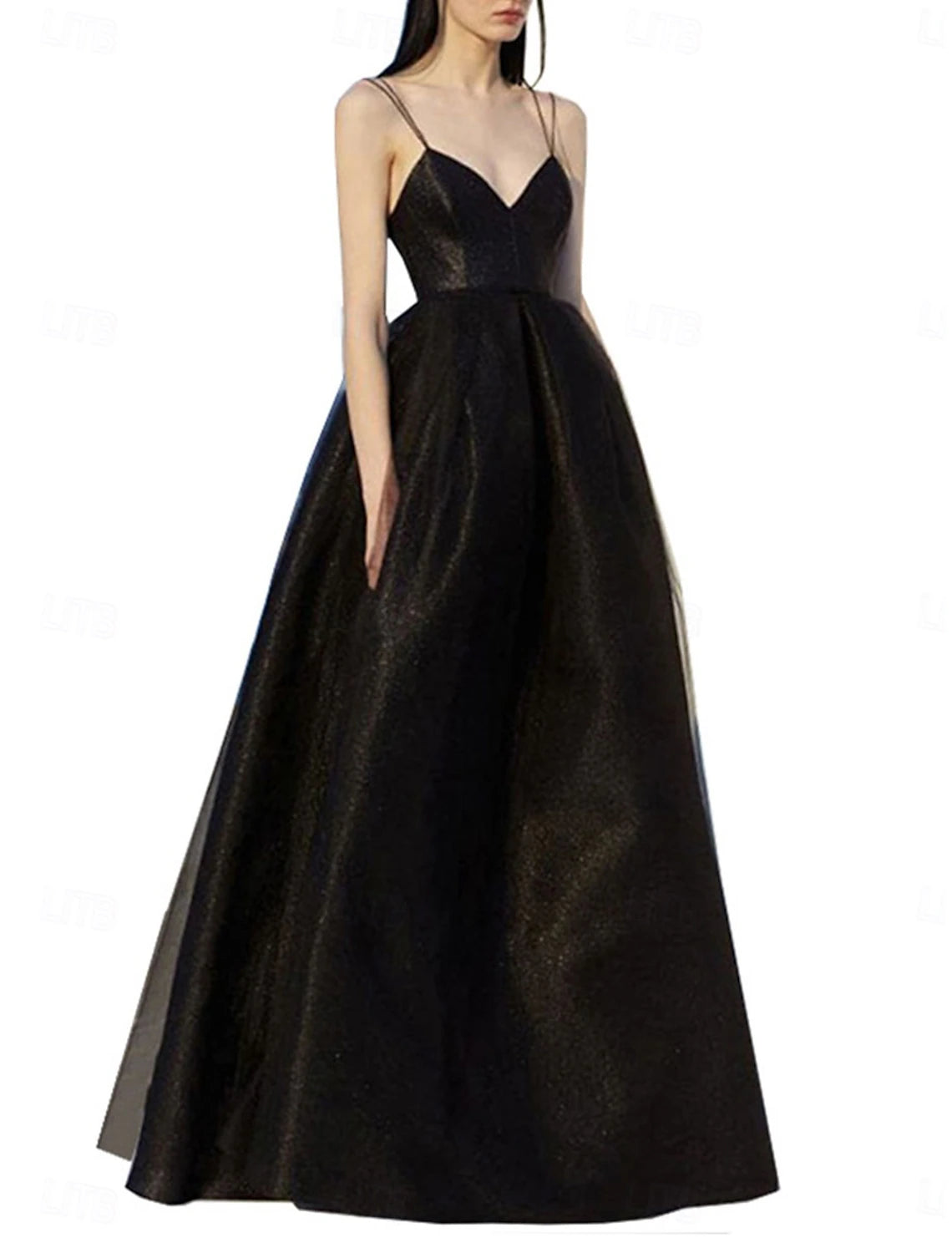 A-Line Quinceanera Dresses Elegant Dress Wedding Wedding Guest Floor Length Sleeveless V Neck Polyester Backless with Pleats