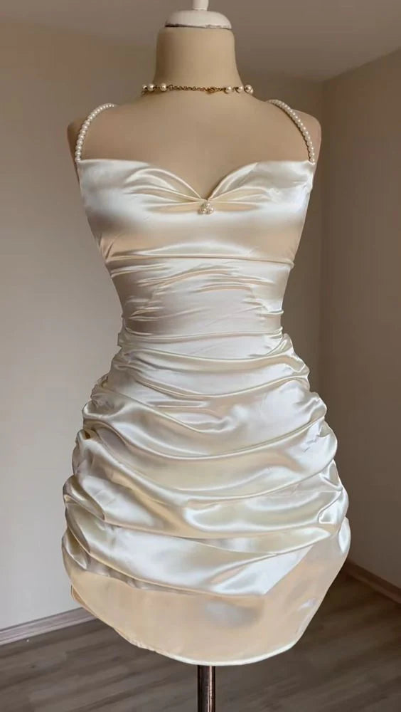 Satin Dress Women's Satin Bridal Dresses Party Bridesmaid Dresses Prom Dress Short Formal Dress