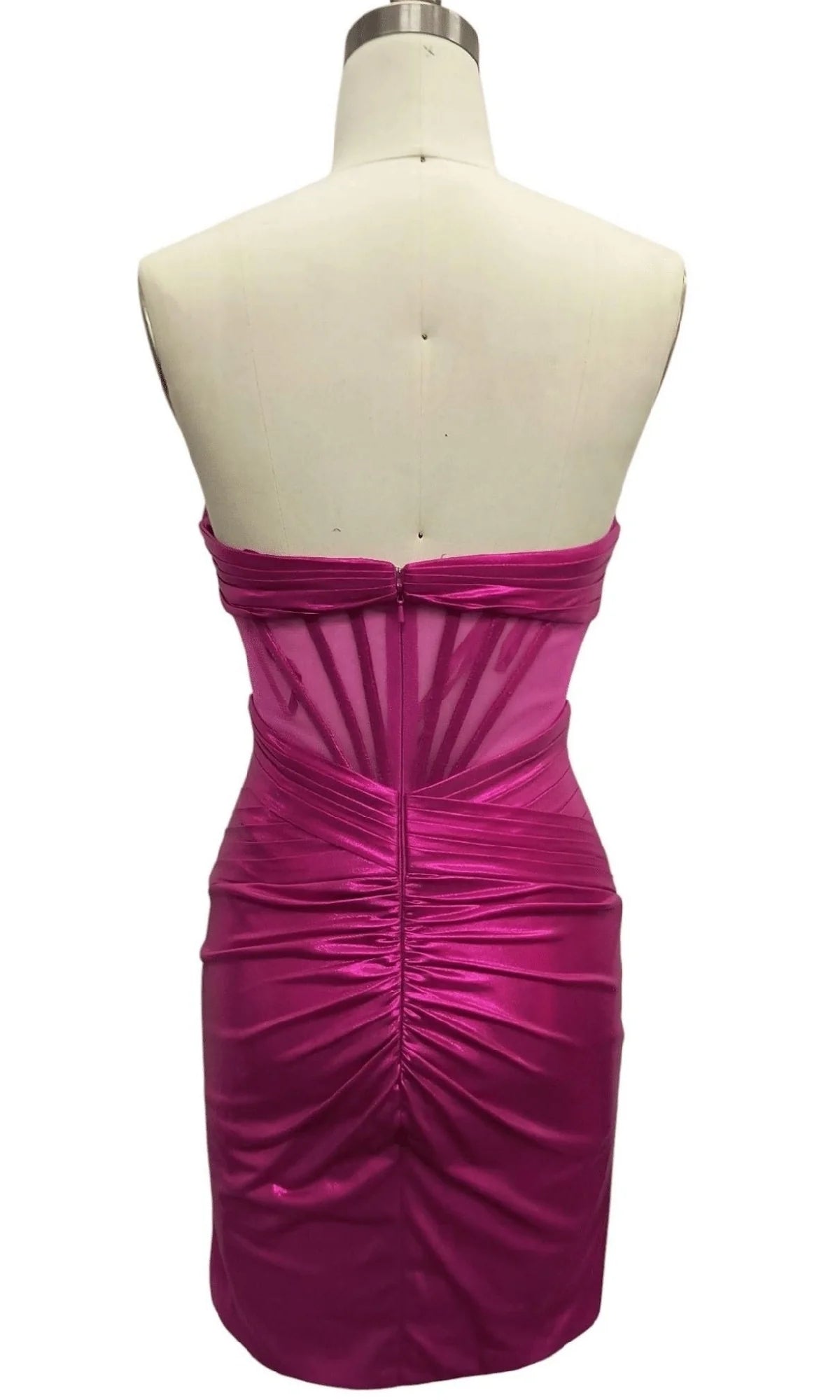 Strapless Fuchsia Pink Hoco Dress