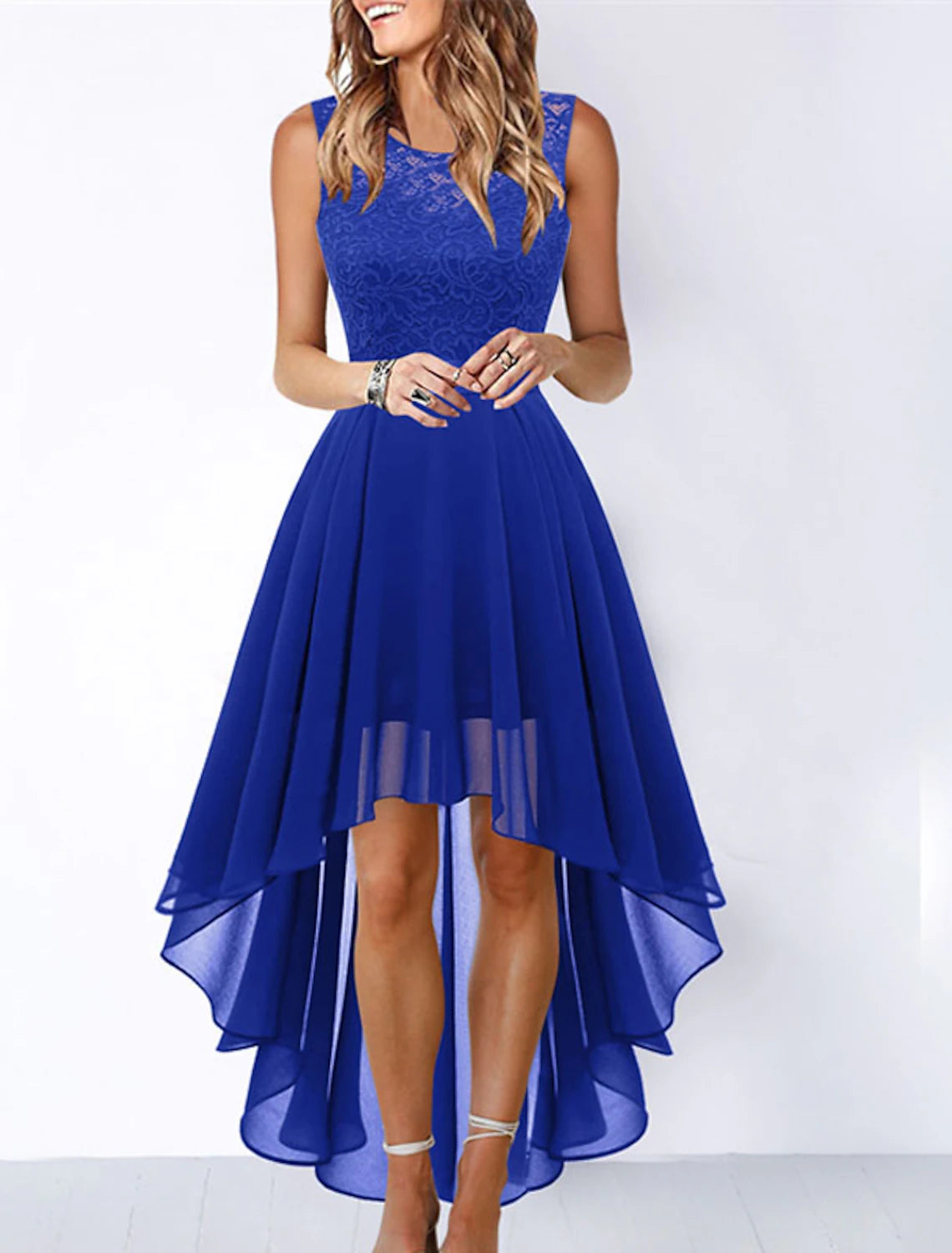 Women's Cocktail Party Dress Lace Dress Swing Dress Long Dress Maxi Dress Black Pink Wine Sleeveless Pure Color Lace Fall Spring Summer Crew Neck Fashion