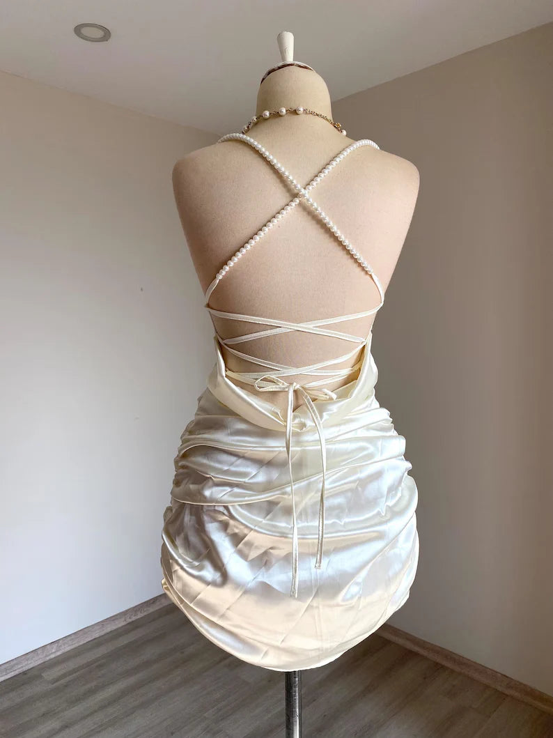 Satin Dress Women's Satin Bridal Dresses Party Bridesmaid Dresses Prom Dress Short Formal Dress