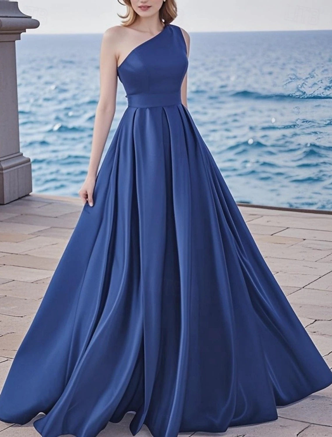 A-Line Evening Gown Elegant Dress Evening Party Black Tie Gala Floor Length Sleeveless V Neck Chiffon with Pleats Pocket