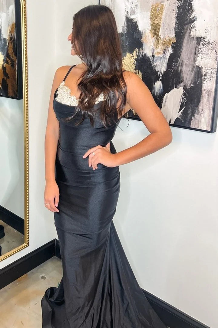 Green Cowl Neck Backless Mermaid Long Prom Dress