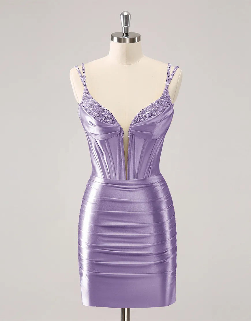 Elegant and fashionable short suspender satin slim fit back to school party dress