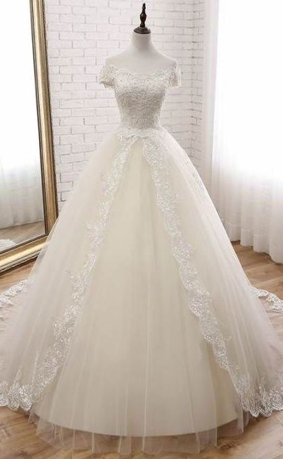 A Line Lace Wedding Dresses Lace  Evening Dress