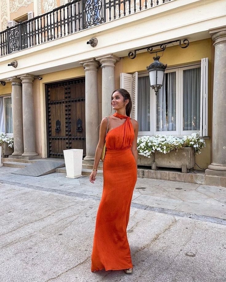 Elegant One Shoulder Classy Long Party Dress Wedding Guest Dress