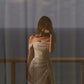 Off Shoulder White Sequin Side Slit Long Evening Prom Dresses Sequin Wedding Dresses