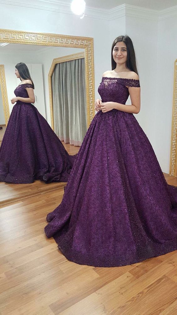 Elegant Purple Ball Dress Party Dress Long Evening Dress
