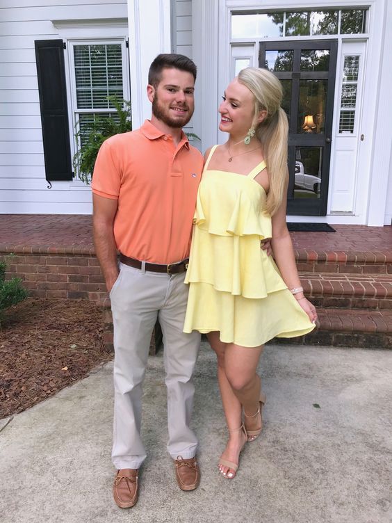 Yellow minimalist short chiffon sleeveless back to school dance dress