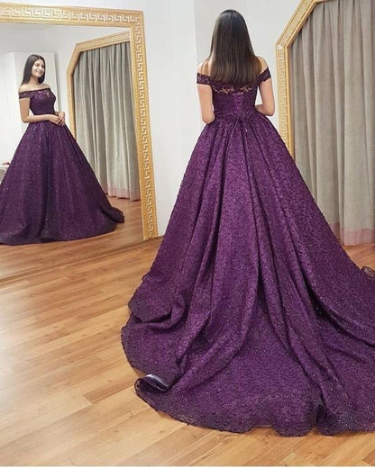 Elegant Purple Ball Dress Party Dress Long Evening Dress