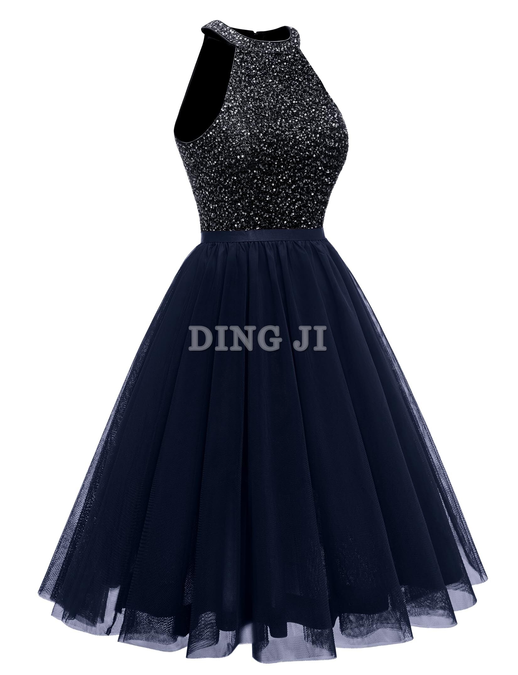 DingJiDress Prom Dress Homecoming Dresses Sequin Dress A Line Prom Cocktail Swing Tulle Dress Sparkly Formal Wear Dresses Wedding Guests Dresses