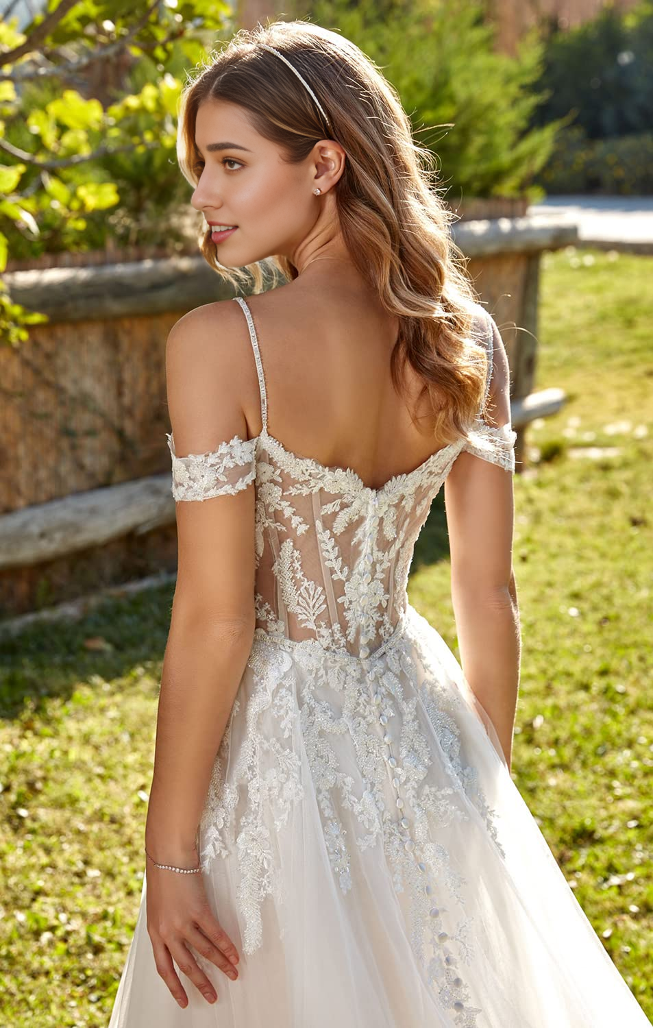 DingJiDress Wedding Dress Spaghetti Strap Lace Appliqued Beach Spaghetti Strap Wedding Bridal Gowns Formal Women's Dresses