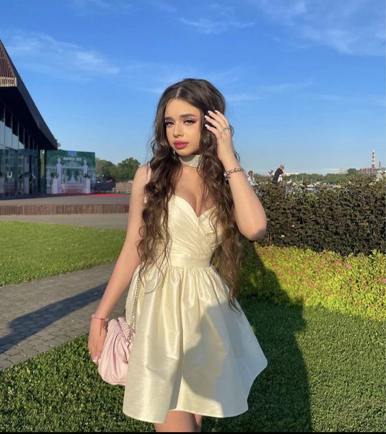 Ivory Short Prom Dress Cocktail Gowns Satin Party Dresses